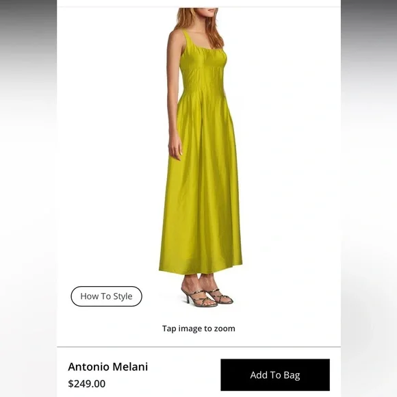 ANTONIO MELANI x MG Style A-Line Square Neck Sleeveless Dress